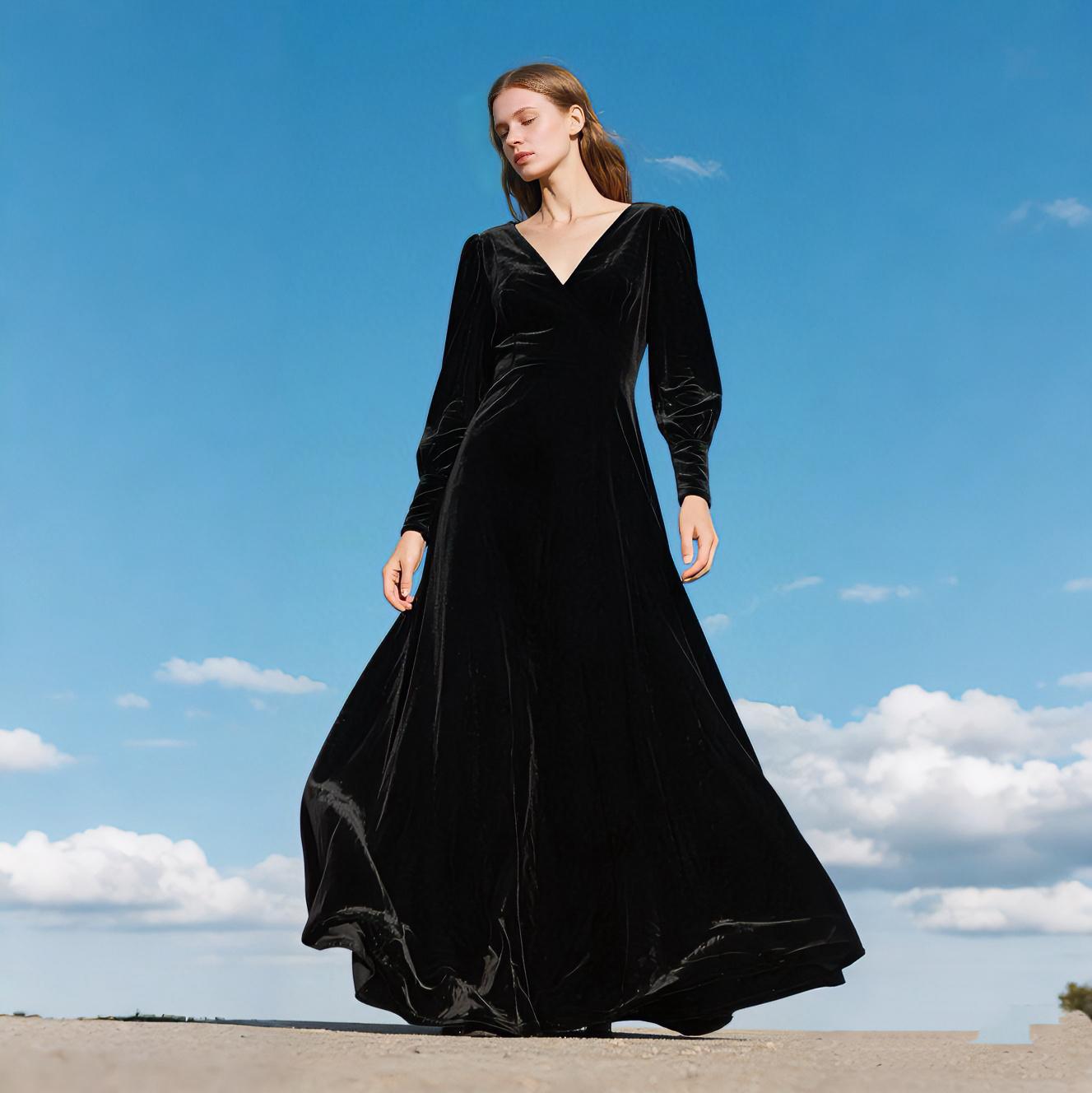 big puffy blue dress Beautiful Tulle A-line Puff Sleeves Long Prom Dress, Evening Dress, MP765 The off SCV021327_R_XL Black Open Back High Size:CHILD 10
