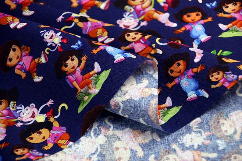 Dora the Explorer Fabric 100 Cotton Fabric Anime Cartoon Etsy