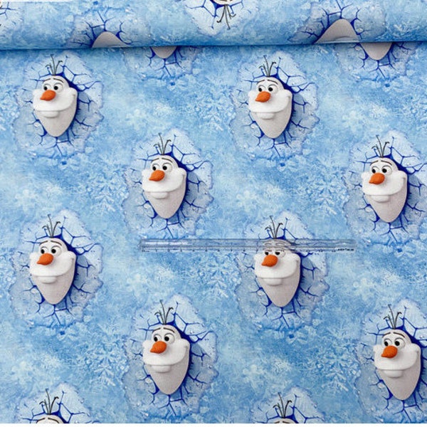 Disney Frozen Olaf Fabric Anime Cartoon Cotton Fabric By The Half Yard