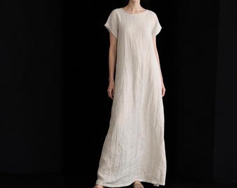 Meo Meli 100% Linen Pocket Dress Cobalt Boho Minimalist Italy Short Sleeve  - Etsy