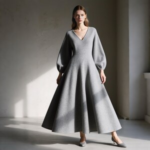winter midi dress formal Luxury Black Cape Evening Gown main image 0