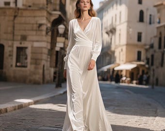 white velvet formal dress Maxi | Elegant Long Sleeve Velvet Gown With Ruffle Neckline | Handmade Winter Dress | Custom Bridal Velvet Dress winter white velvet wedding dress