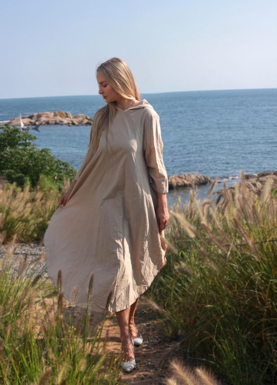 hooded a-line dress Usorro - Cinch-Waist Mini A-Line Hoodie Dress