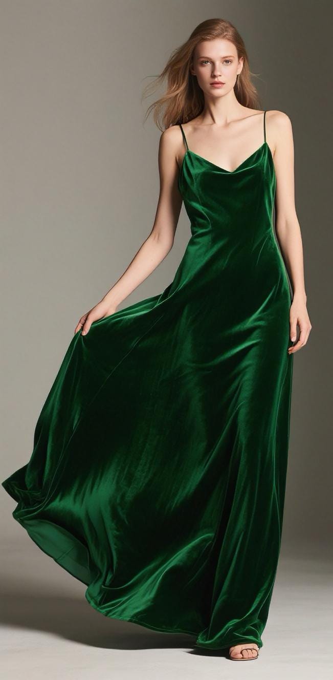 Green Velvet Maxi Dress Women Spaghetti Strap Dress Slip Dress Long Evening Gown Holiday Party Dress Bridesmaid Dress Autumn Winter Dress