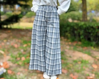 Pantaloni di lana, pantaloni a gamba larga, pantaloni di lana da donna, pantaloni lunghi di lana, pantaloni di lana grigi, pantaloni caldi autunno inverno, pantaloni casual larghi, pantaloni personalizzati