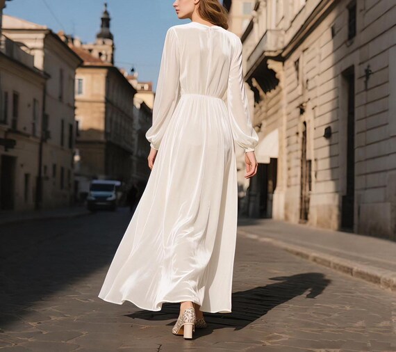 white velvet dress long sleeve Chic Velvet Long Sleeve Two-piece Wedding Dress