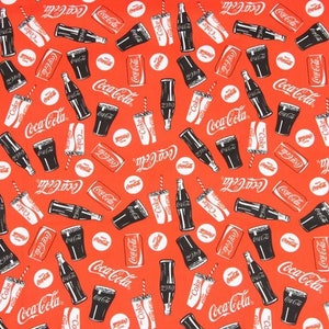 Coca-Cola Fabric Anime Cartoon Cotton Fabric By The Half Yard