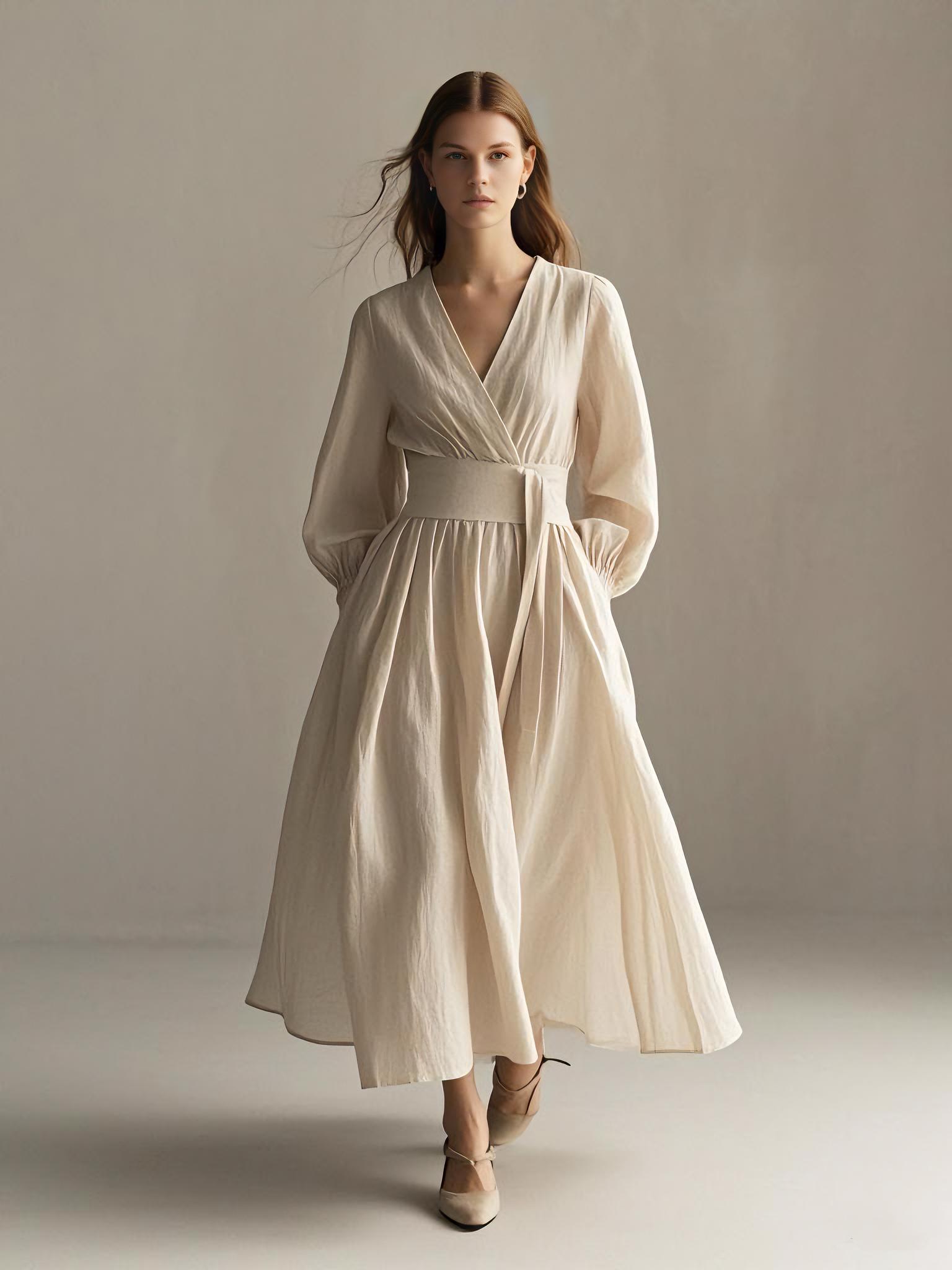 long flowy white beach dress Casual White Chiffon Long Maxi Dress White / US 14 main image 0