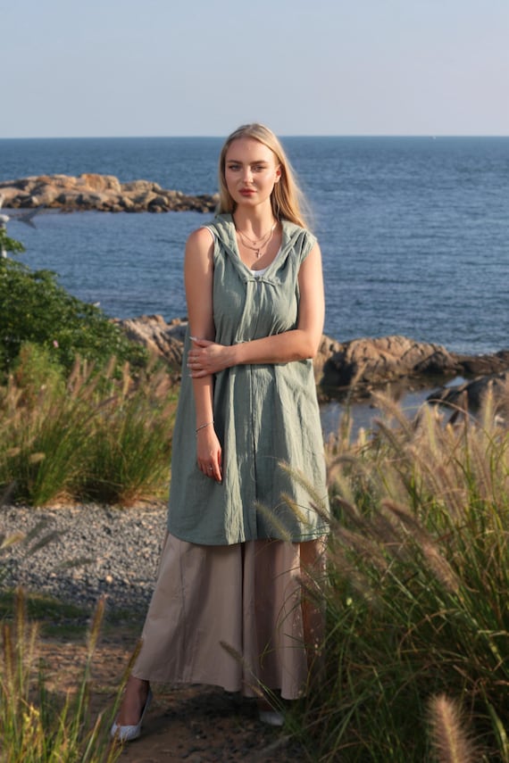 dress big long vest POINTELLE SLIM LONG VEST DRESS at Atelier Delphine Red / S