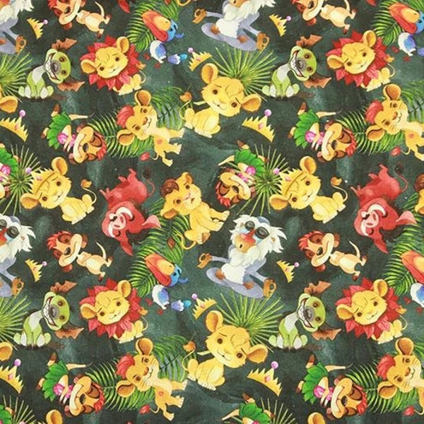 Jungle Lion King Fabric Simba Anime Cartoon Cotton Fabric By The Half Yard