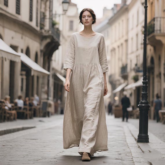 chinese dress ladies Heavenly Linen Maxi Dress main image 0