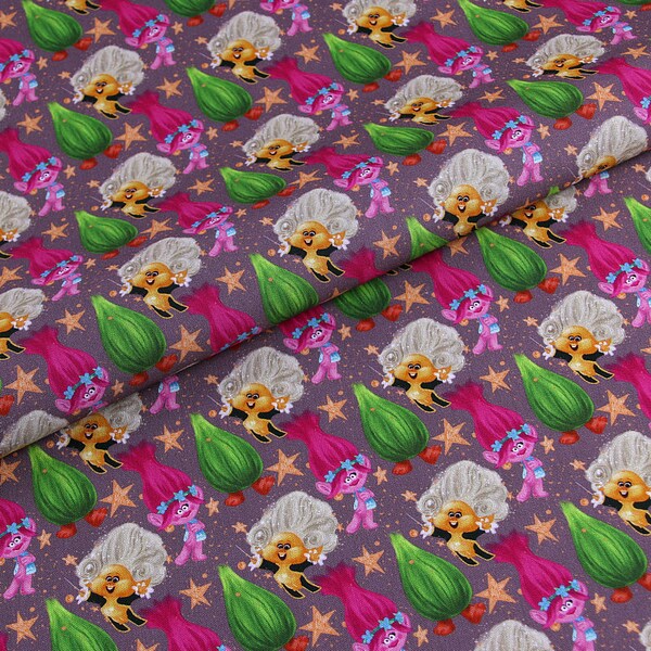 Trolls Fabric* Trolls Dolls Fabric* 100% Cotton Fabric*  Anime Cartoon Cotton Fabric*  By The Half Yard