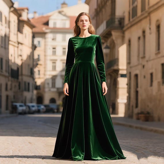 velvet winter formal dress Velvet Dress Green Winter Formal Dresses Green Velvet Evening Gowns Windsor