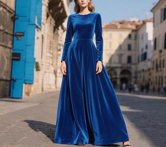 blue dress for baby girl Loose Dresses for Women, Casual Winter Dress, Blue Midi Dress S / Brown