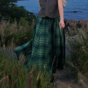 Wool Long Skirt Plaid Maxi Skirt Winter Long Tartan Skirt Swing Wool Skirt Wool Circle Skirt Super Warm Soft Skirt Women Thicker Wool Skirt
