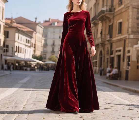 burgundy winter dress Maddie 5% Elastane Machine Wash (30) Do not tumble dry or bleach V Neck Red Winter Ball