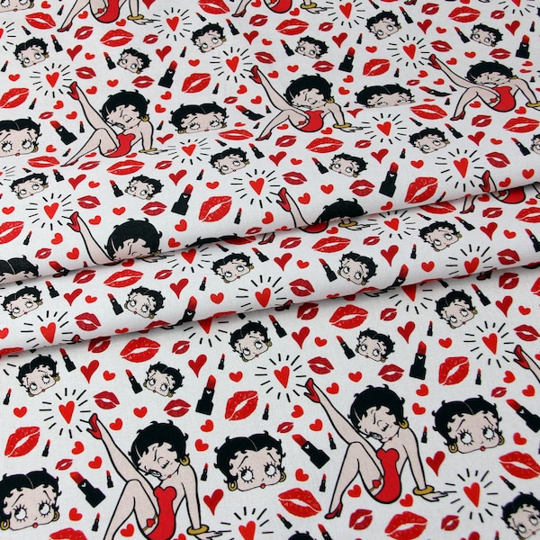 Betty Boop Fabric Jazz Age Flapper Anime Cartoon Cotton Fabric By The Half Yard