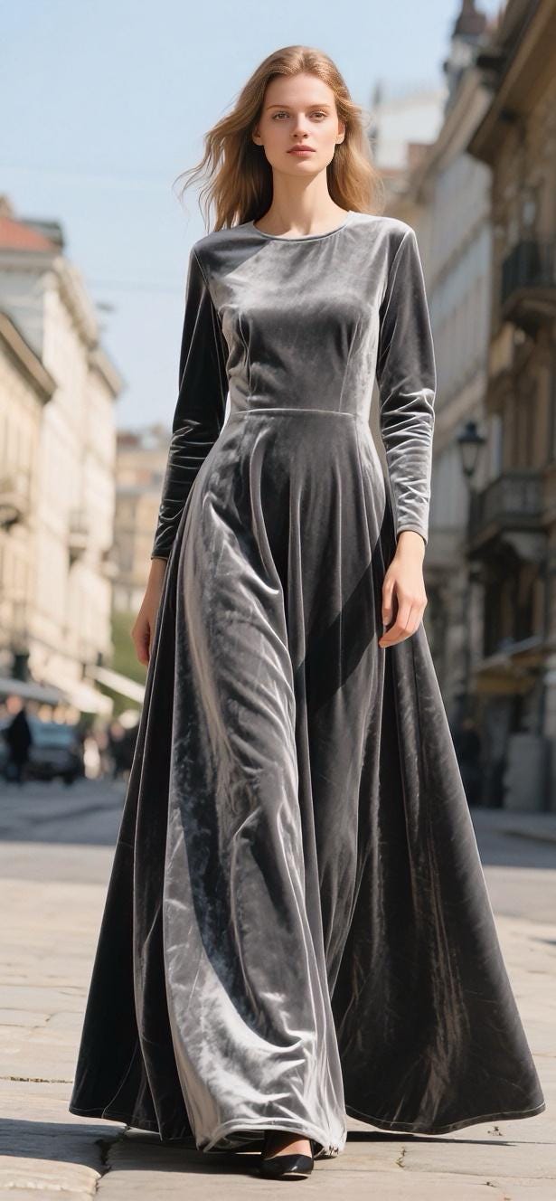 silver grey velvet dress Silver Grey Velvet Maxi Dress Women Long Sleeve Floor Length Formal Evening  Gown Winter Wedding Guest Party Dress Custom Fall Winter Dress