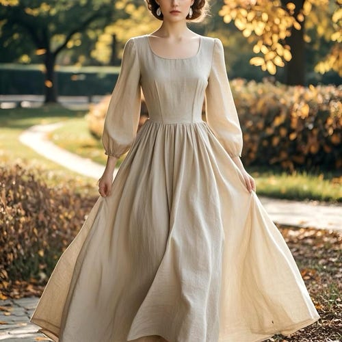 Romantic Linen Maxi Dress 3/4 Sleeve Square Neck Dress Cottagecore Flowy A-Line Dress Spring Summer Dress Vintage Boho Dress Custom Dress Romantic Linen Maxi Dress 3/4 Sleeve Square Neck Dress Cottagecore Flowy A-Line Dress Spring Summer Dress Vintage Boho Dress Custom Dress