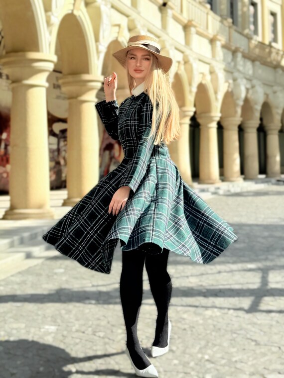 tartan fit and flare dress Margot Tartan Dress by Hearts & Roses London X-Small