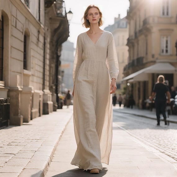 knee length dresses for ladies Love Linen Maxi Dress | Trendy Women's Dresses main image 0