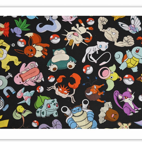 Pokemon Fabric Anime Cartoon Cotton Fabric By The Half Yard