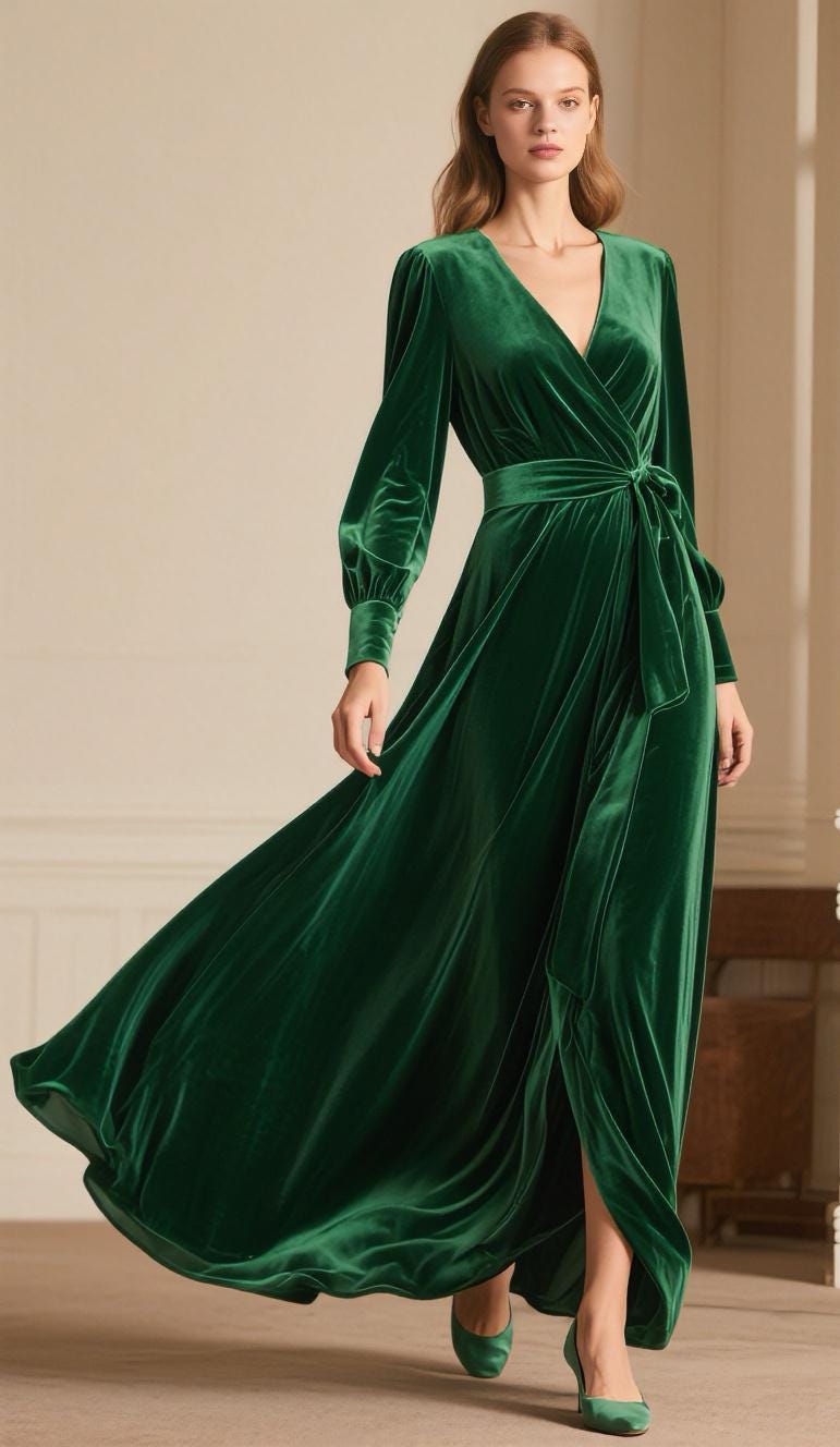 knee length dresses for ladies Current Mood Velvet Wrap Dress main image 0