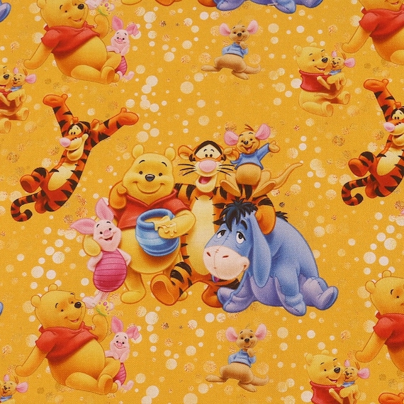 Disney – Winnie the Pooh on Chamomile – 100% Cotton Fabric - New Moxie Store