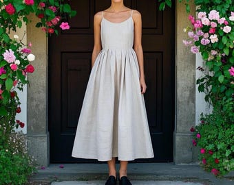 Linen Slip Dress Linen Slip Maxi Dress Spaghetti Strap Linen Dress Wedding Dress Valentine gifts Evening Dress Linen Sundress Custom Dress
