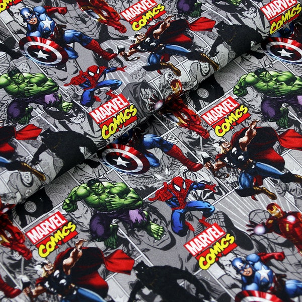 Marvel Fabric* Avengers Fabric* 100% Cotton Fabric* Anime Cartoon Cotton Fabric* By The Half Yard