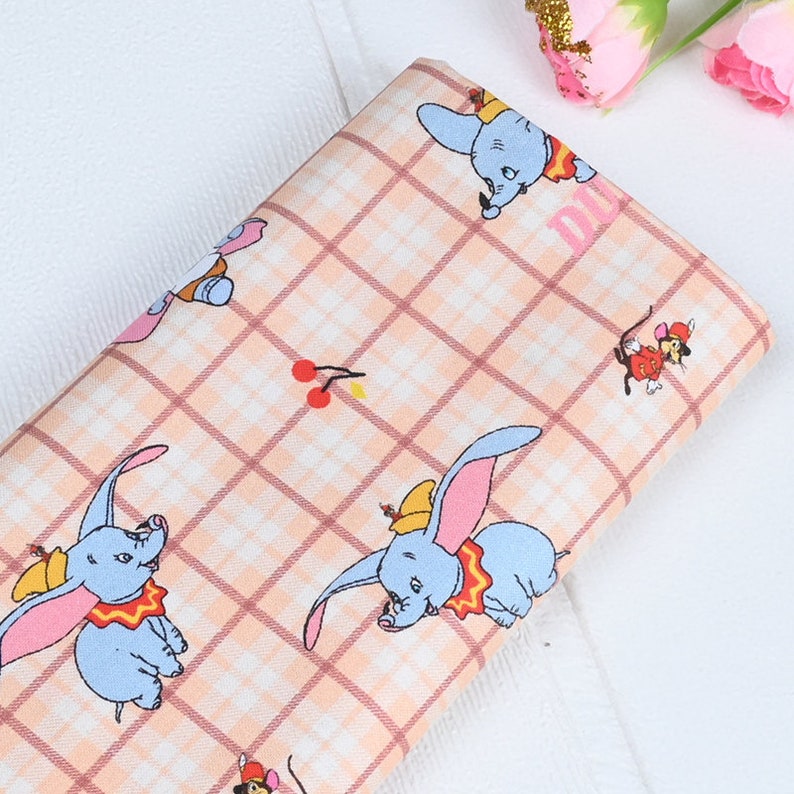 Dumbo Fabric Anime Cartoon Cotton Fabric By The Half Yard image 2