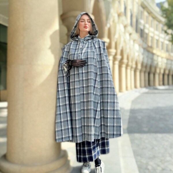 Wool Lycra Cape-Sleeve Jacket