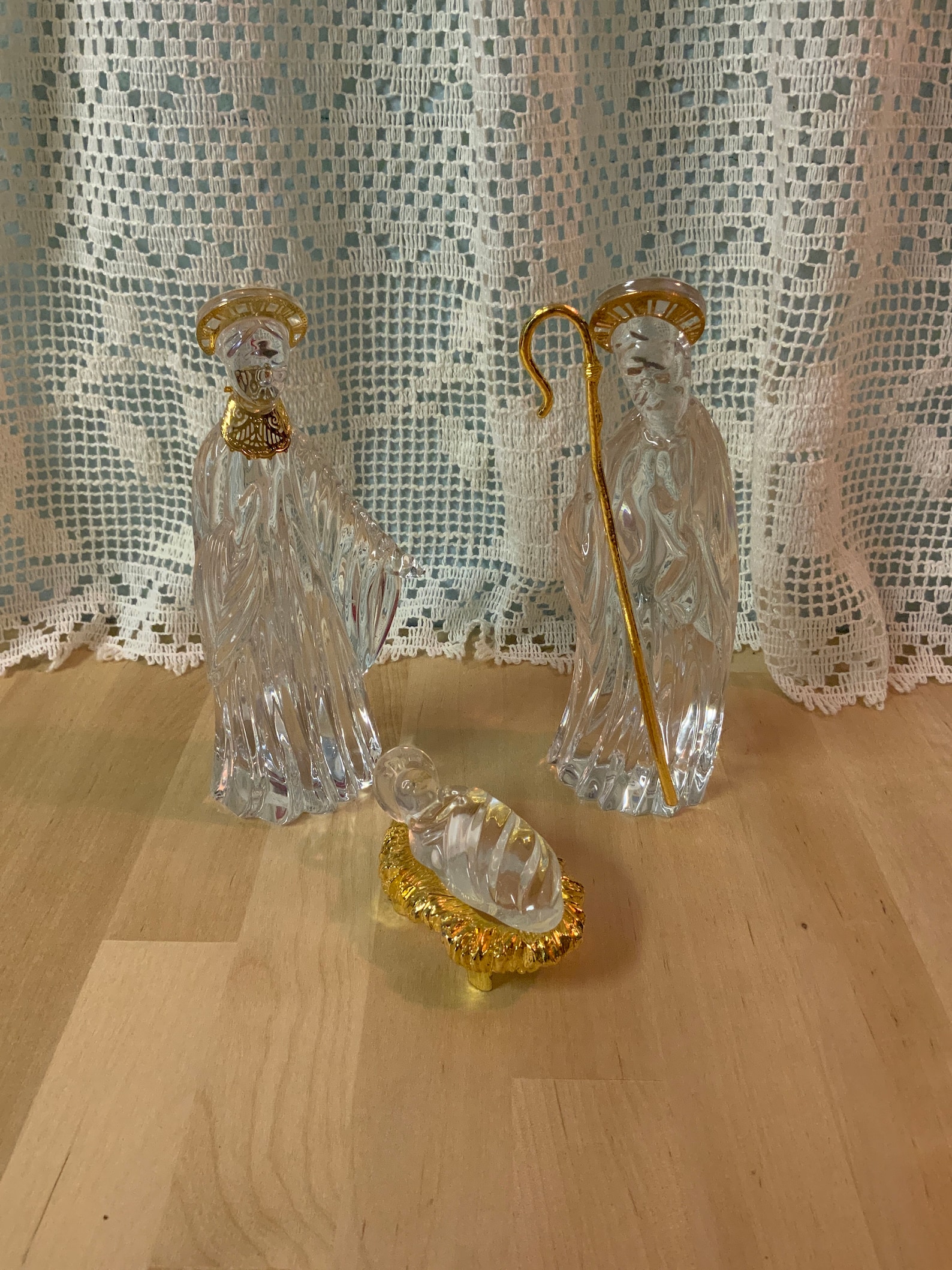 Gorham Crystal Nativity Set Etsy