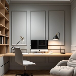 Wall Molding Kit - DIY Accent Wall Kit - Office Wainscoting Panels - 3 ...