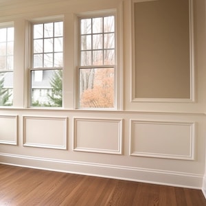 Ready Cut  Half Wall Molding Kit, Accent wall Kit, Factory Primed Wall Trim Kit ,Half Wall Wainscoting Kit