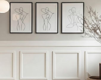 Half Wall Molding Kit , DIY Square Wainscoting Panels with Optional Chair Rail , Wall Trim