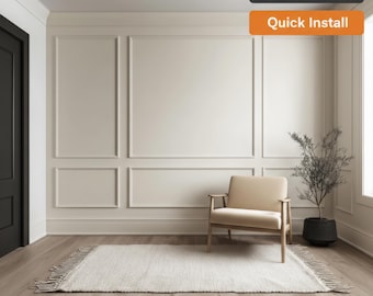 Pre-Cut Wainscoting Kit, 24-Piece Wall Molding Set, Choose 0.98 or 1.57 Inch Profile