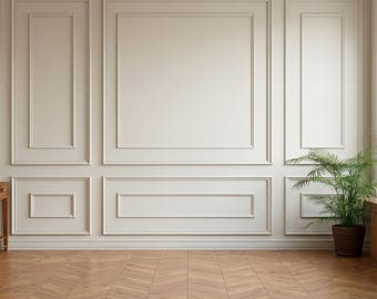 Decorative Wainscot Panel, Wall Molding Design, Ready Cut Molding Kit