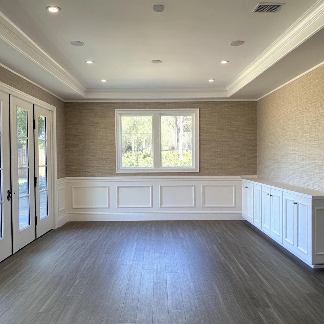 Half Wall Wainscoting Kit , Ready Cut Wall Molding Kit , Accent wall ...