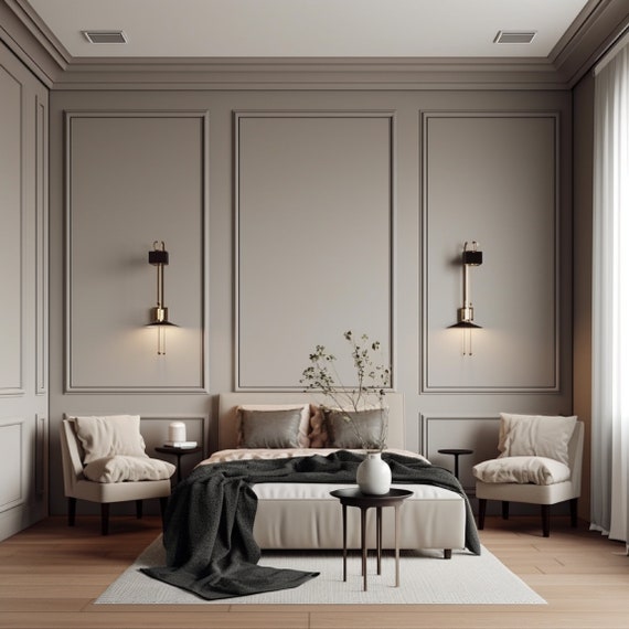 Wainscoting Paneling Kit easy to install 3 Upper Rectangles and 3