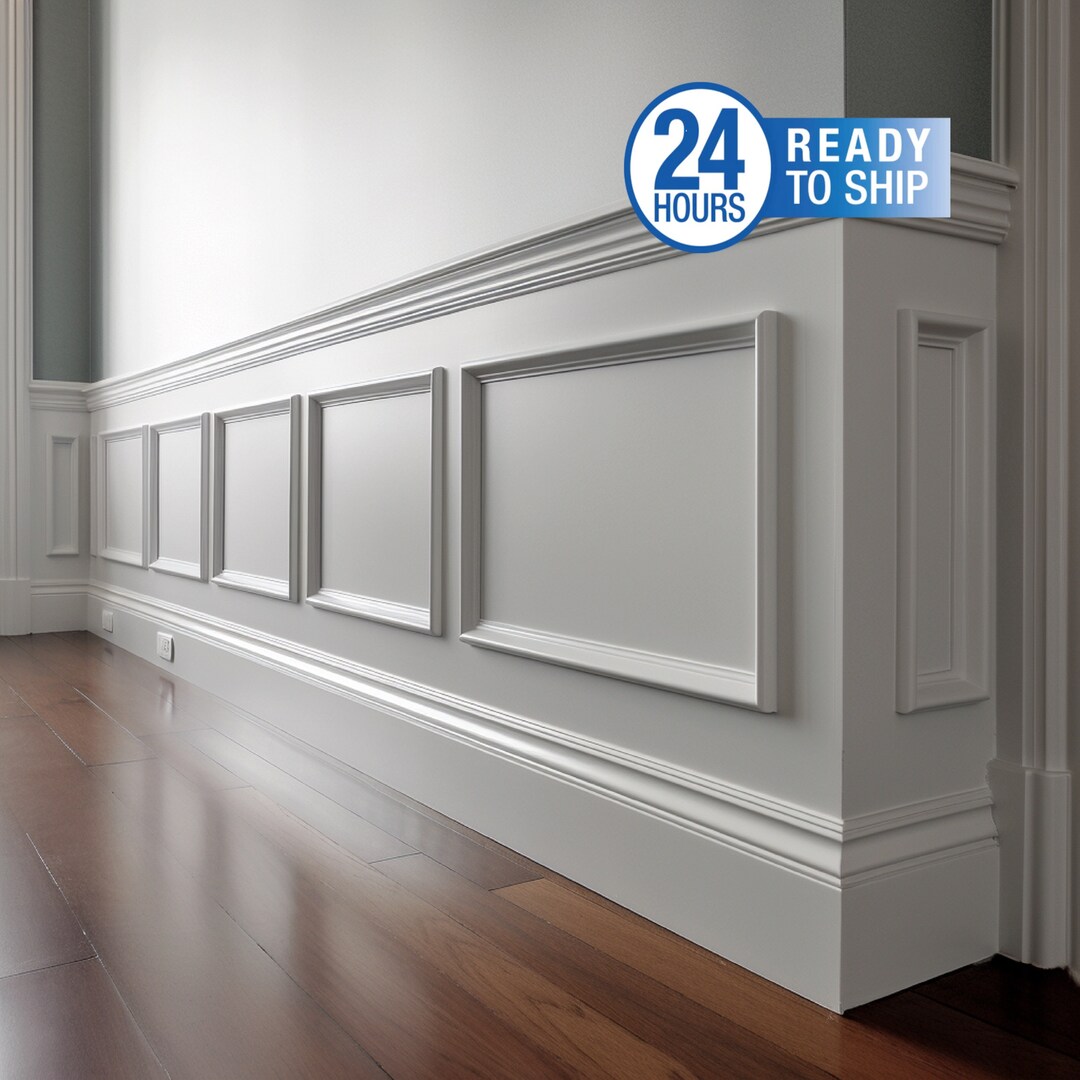 Ready Cut Half Wall Molding Kit , Accent Wall Kit, Factory Primed Wall Trim Kit ,half Wall