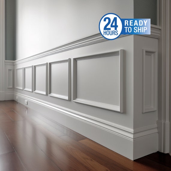 Nine Piece Applied Wall Moulding Kit Finished/Primed / 24 Wide - Classic Nine Piece Wall Moulding Kit