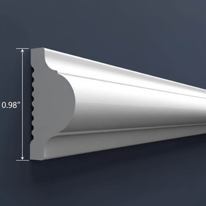 wall molding profile with a thickness of 0.98 inches