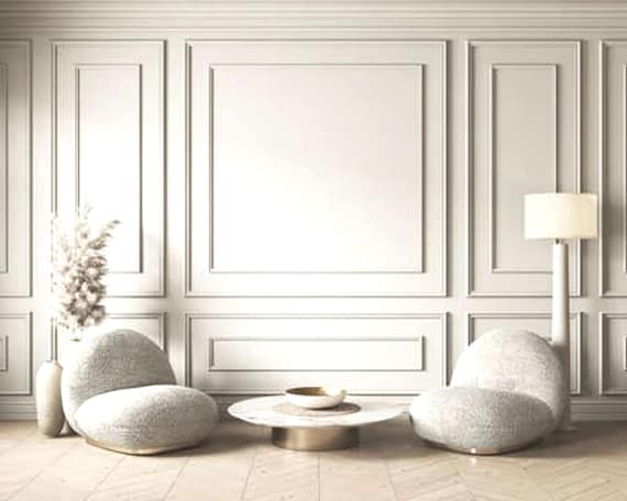 Decorative Wainscot Panel, Wall Moulding Design, Ready Cut Molding Kit