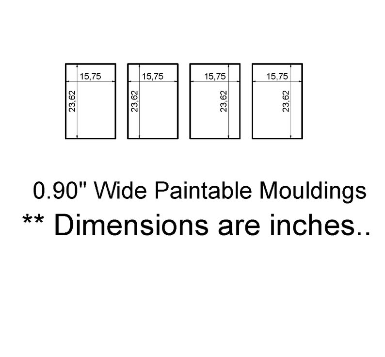 Half Wall Wainscoting Kit , Ready Cut Wall Molding Kit , Accent wall Kit , Factory Primed Wall Trim Kit image 2