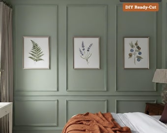 DIY Accent Wall Molding Kit: Easy-Install Wainscoting Panels, Pre-Cut Frames