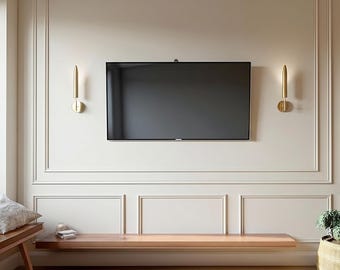 DIY Wainscoting Kit, Pre-Cut Wall Molding Package , Wall Trim Panels for 8ft & 9ft Walls