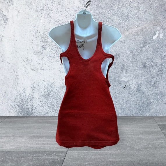 1920s red kidney cut jantzen wool swimsuit - image 2