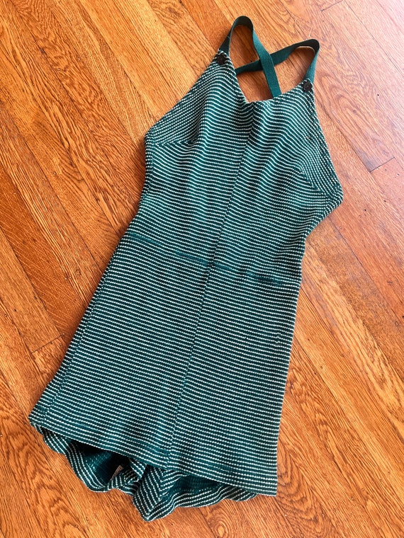 1930s | Emerald Green | Wool | Swimsuit - image 2