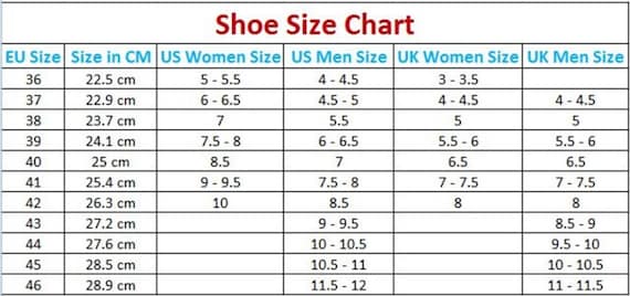 Us To Uk Women's Shoe Size In Eu Men Conversion Chart Shoe Cm To